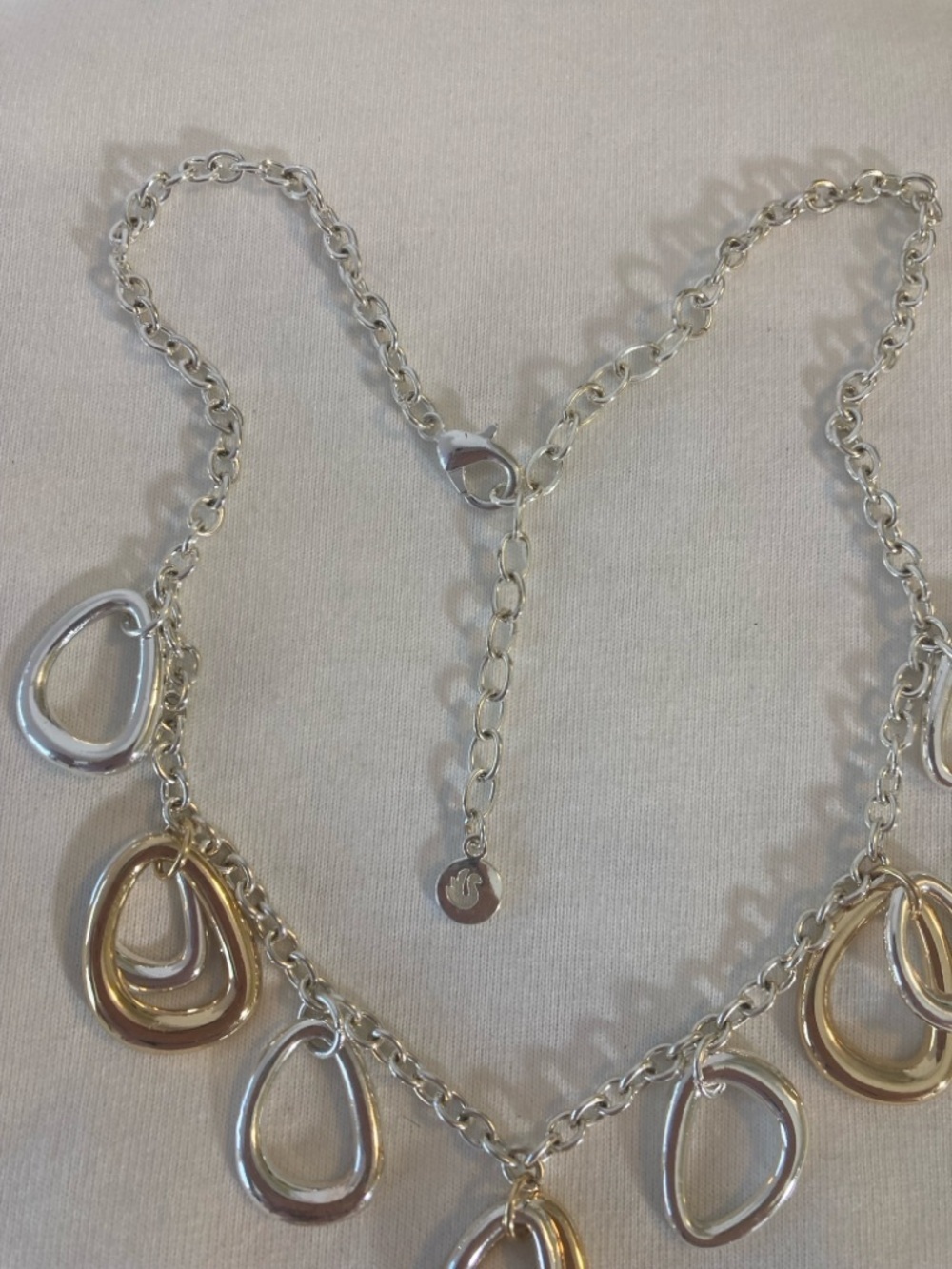 Gloria Vanderbilt Two Tone Dangle Necklace - Picture 6 of 7